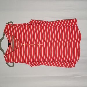 Zac & Rachel Red White Stripe Top XL NWOT